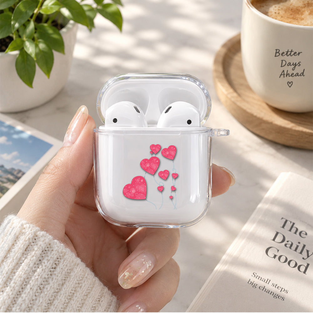 Cute Love balloon Protective Clear Case Cover For Apple Airpods | Soft Silicone AirPods 1 / 2 Case | Protective Cover