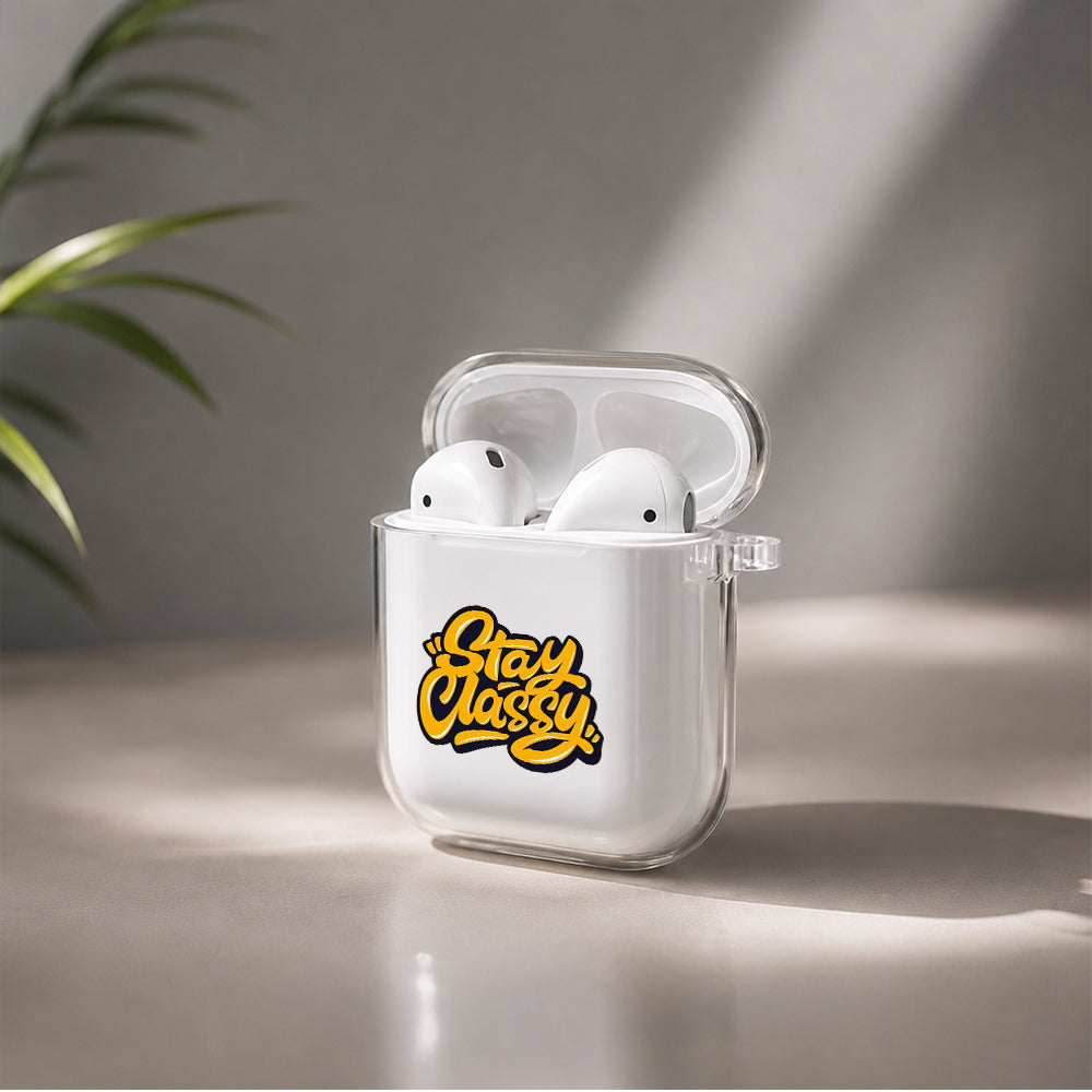 Quotes be Classy Protective Clear Case Cover For Apple Airpods | Soft Silicone AirPods 1 / 2 Case | Protective Cover
