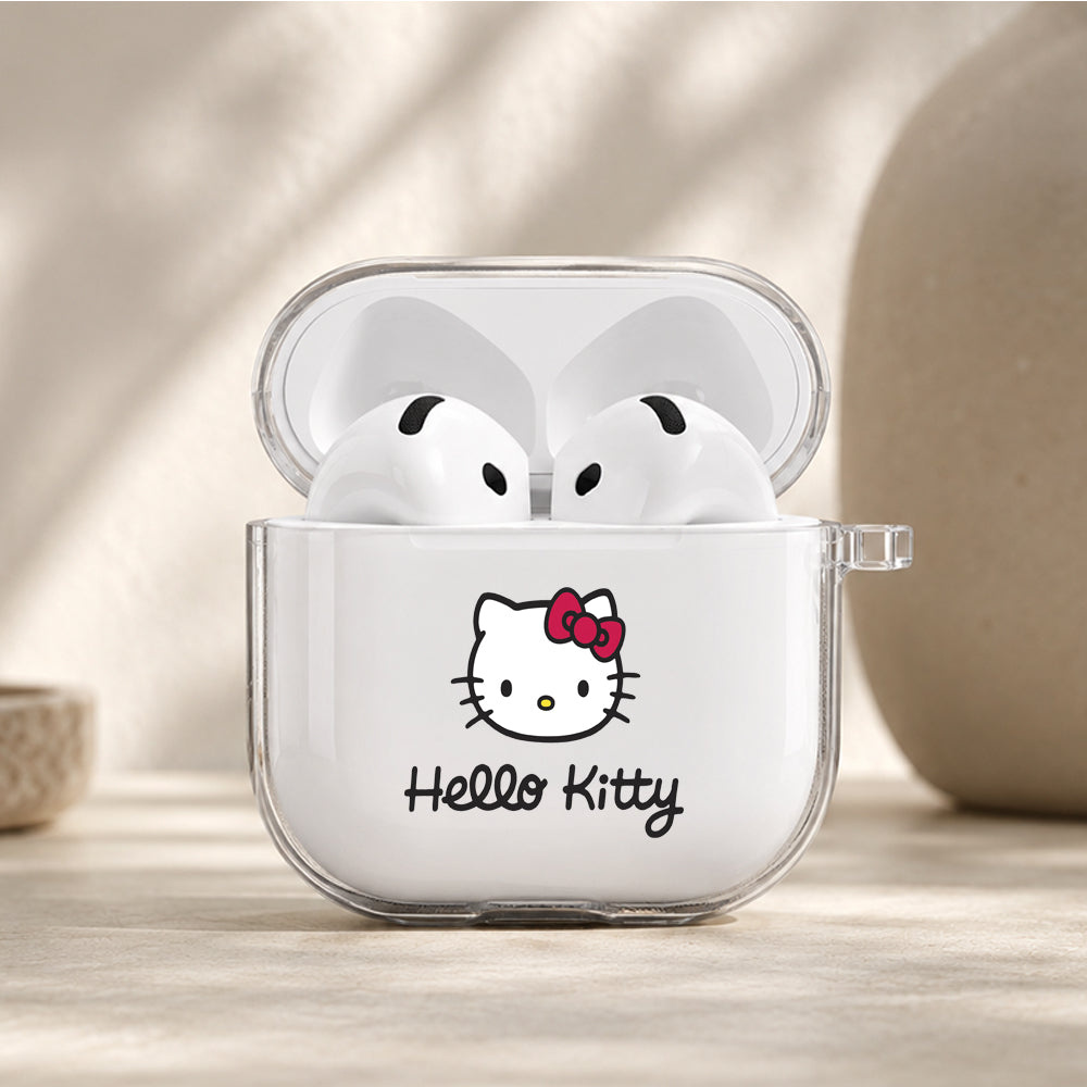 Hello Kitty Face Protective Apple Airpods 4 Clear Case - Durable Clear Protection