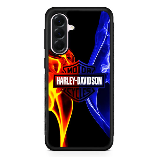 Harley Blue Red Fire Samsung Galaxy A56 Case | Samsung Galaxy A56 Protective Rubber Case