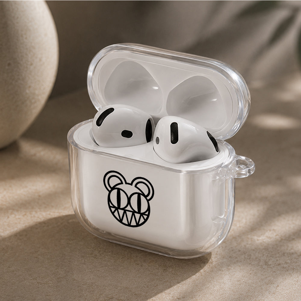 Radiohead Modified Bear Protective Apple Airpods 4 Clear Case - Durable Clear Protection