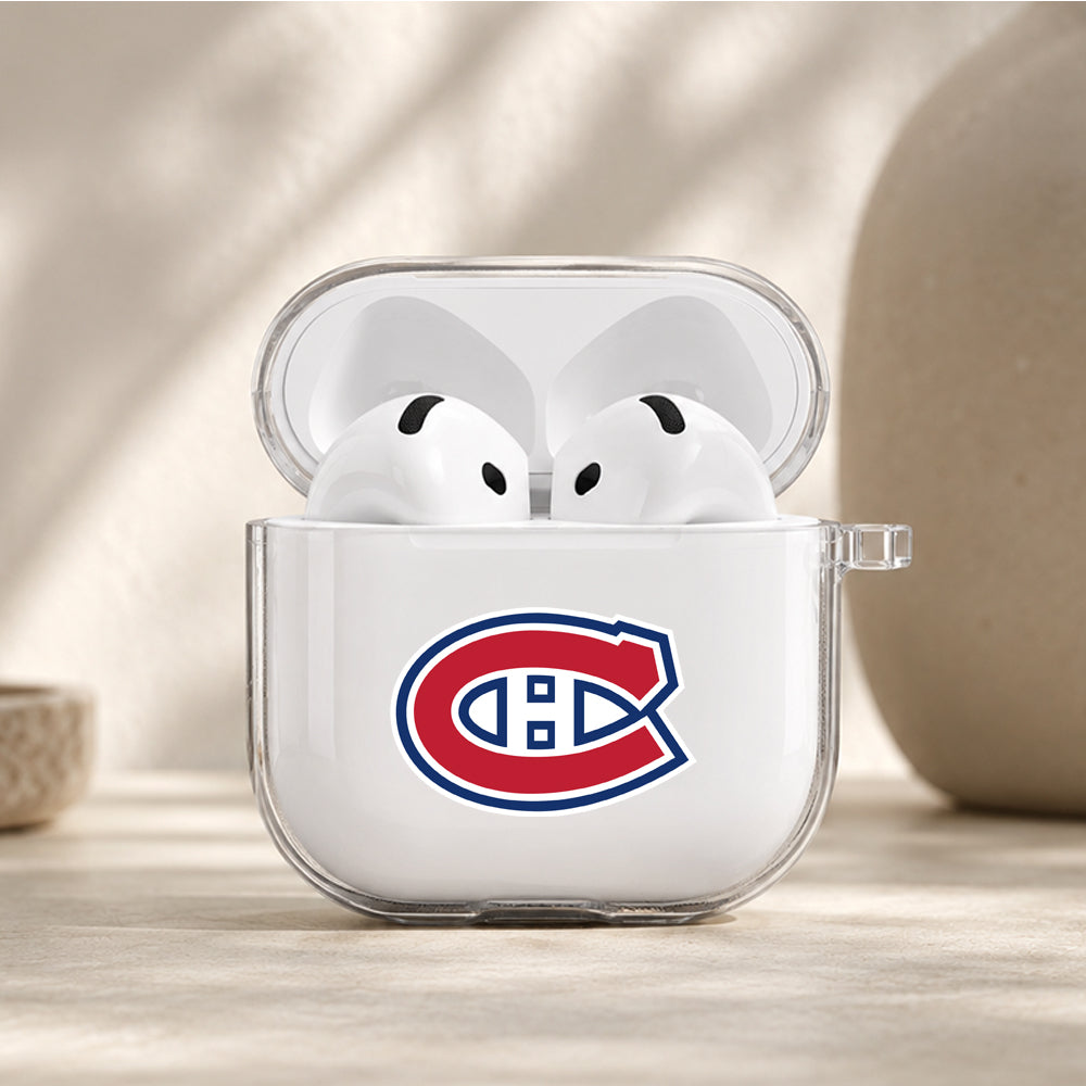NHL Montreal Canadiens Logo Protective Apple Airpods 4 Clear Case - Durable Clear Protection