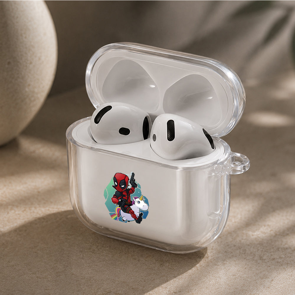 Deadpool Chibi Version Protective Apple Airpods 4 Clear Case - Durable Clear Protection