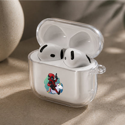 Deadpool Chibi Version Protective Apple Airpods 4 Clear Case - Durable Clear Protection