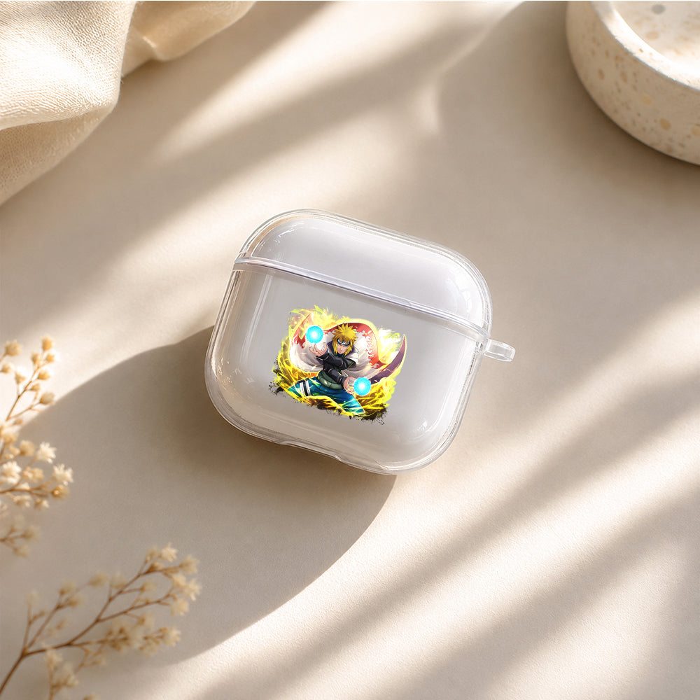 Minato Twin Rasengan Protective Apple Airpods 4 Clear Case - Durable Clear Protection