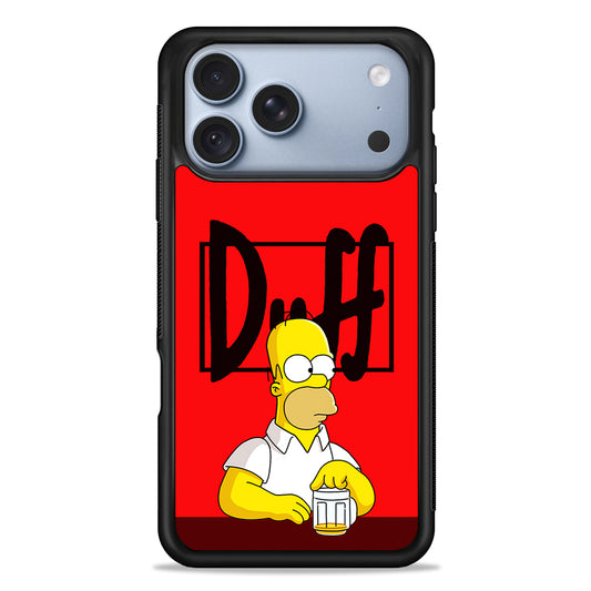 Simpson Homer Duff Red iPhone 18 Pro Case - iPhone 18 Pro Silicone Case