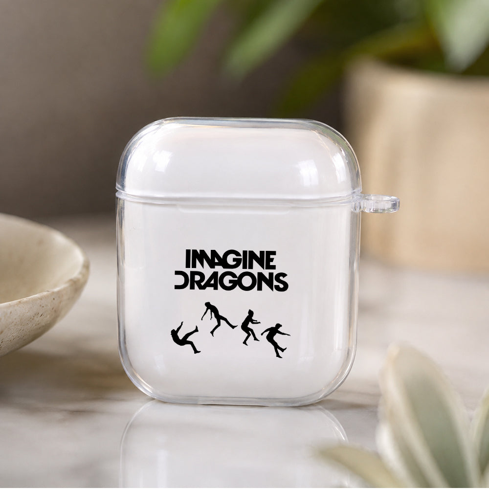 Imagine Dragons Silhouette Figures Protective Clear Case Cover For Apple Airpods | Soft Silicone AirPods 1 / 2 Case | Protective Cover