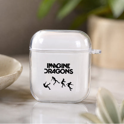 Imagine Dragons Silhouette Figures Protective Clear Case Cover For Apple Airpods | Soft Silicone AirPods 1 / 2 Case | Protective Cover