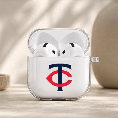 MLB Minnesota Twins Logo Protective Apple Airpods 4 Clear Case - Durable Clear Protection