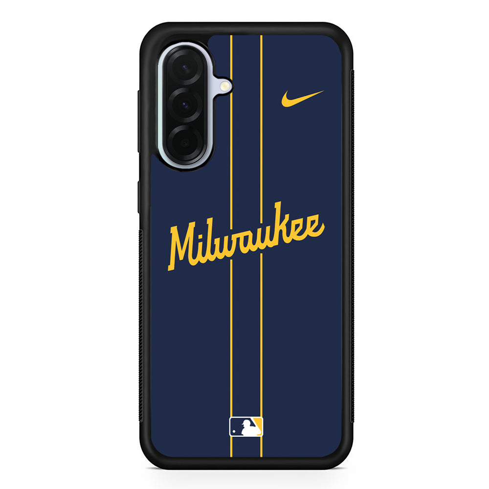 MLB Milwaukee Brewers Navy Nike Samsung Galaxy A36 Case | Durable Samsung Galaxy A36 Protective Case