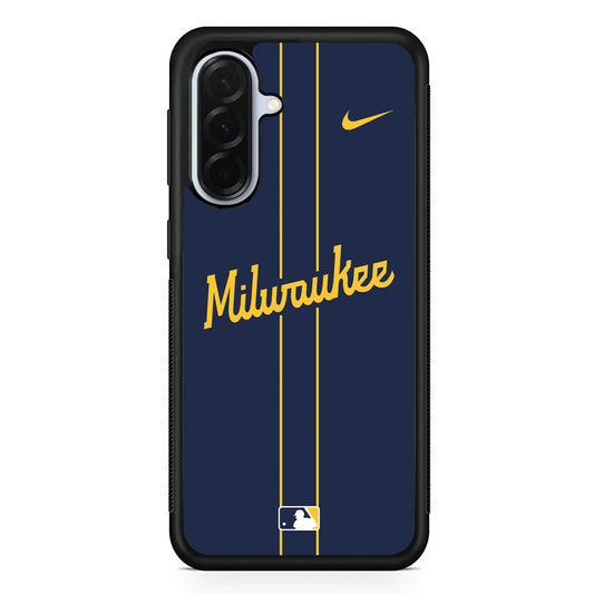 MLB Milwaukee Brewers Navy Nike Samsung Galaxy A36 Case | Durable Samsung Galaxy A36 Protective Case