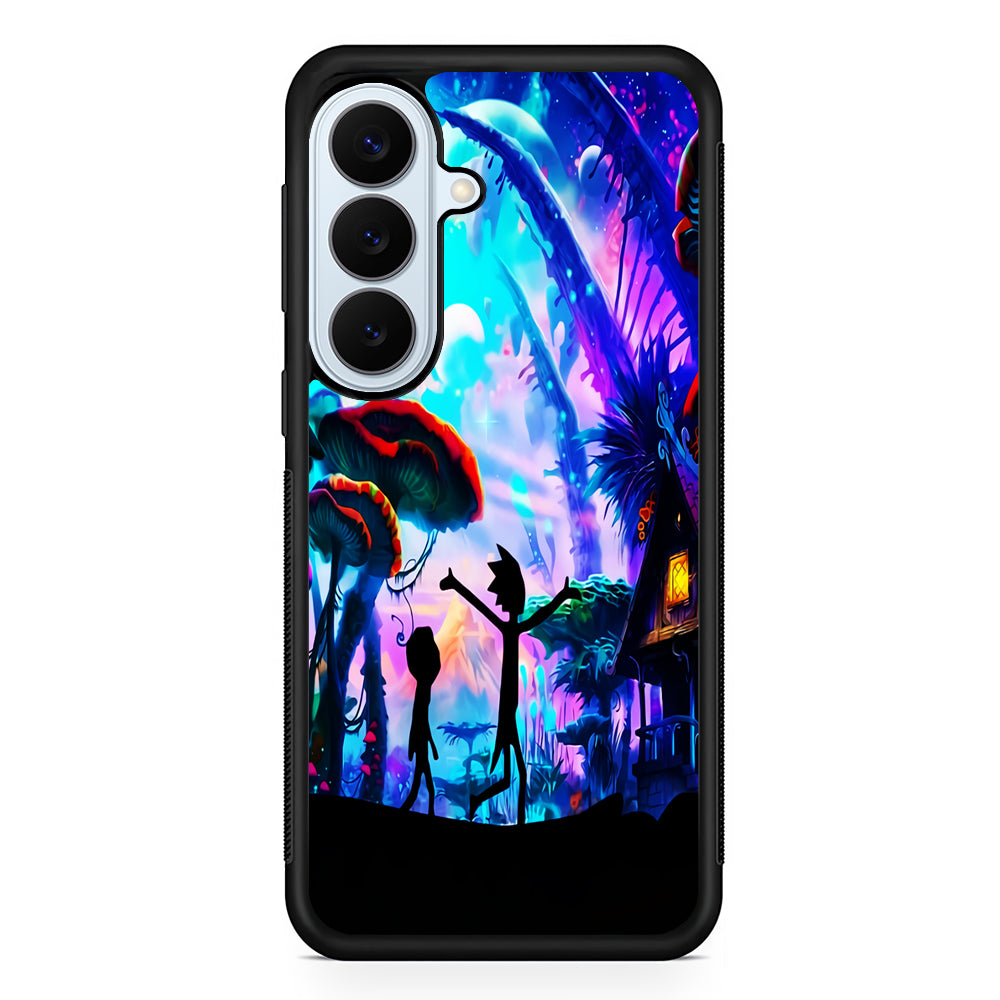 Rick and Morty Mushroom Forest Samsung Galaxy S26 Plus Case | Slim Protective Rubber Cover