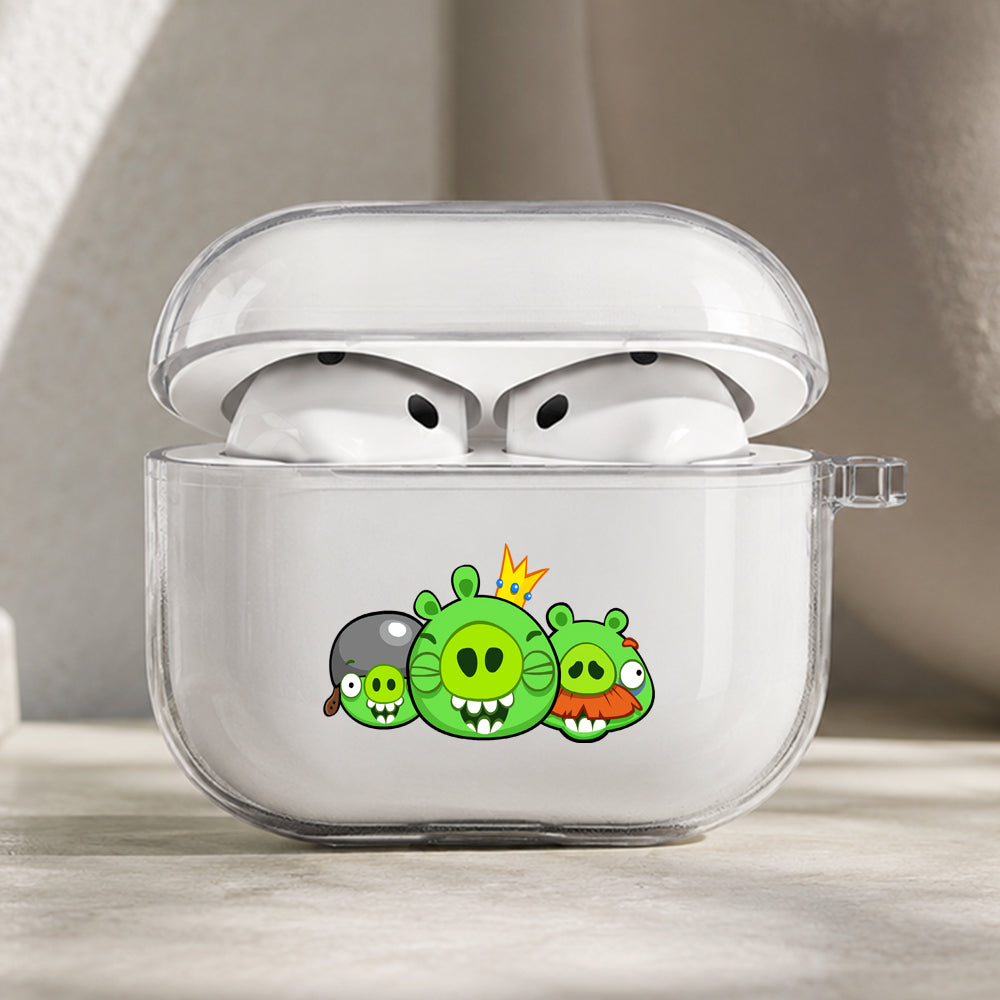 Angry Birds Bad Piggies Protective Apple AirPods Pro 3 Clear Case | Shockproof Cover