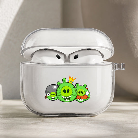 Angry Birds Bad Piggies Protective Apple AirPods Pro 3 Clear Case | Shockproof Cover