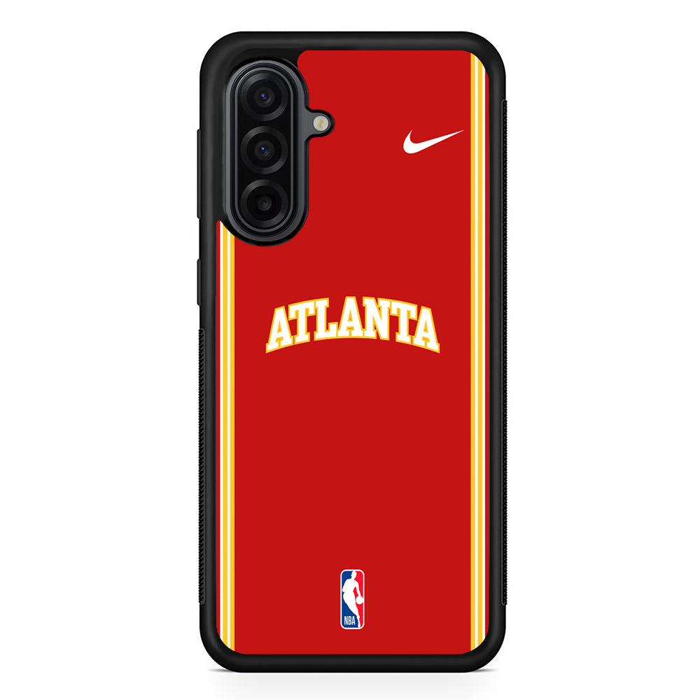 NBA Atlanta Hawks Red Nike Samsung Galaxy A17 Case | Durable Rubber Samsung Galaxy A17 Phone Case