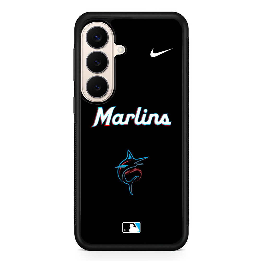 MLB Miami Marlins Black Nike Samsung Galaxy S26 Case – Slim Protective Phone Cover
