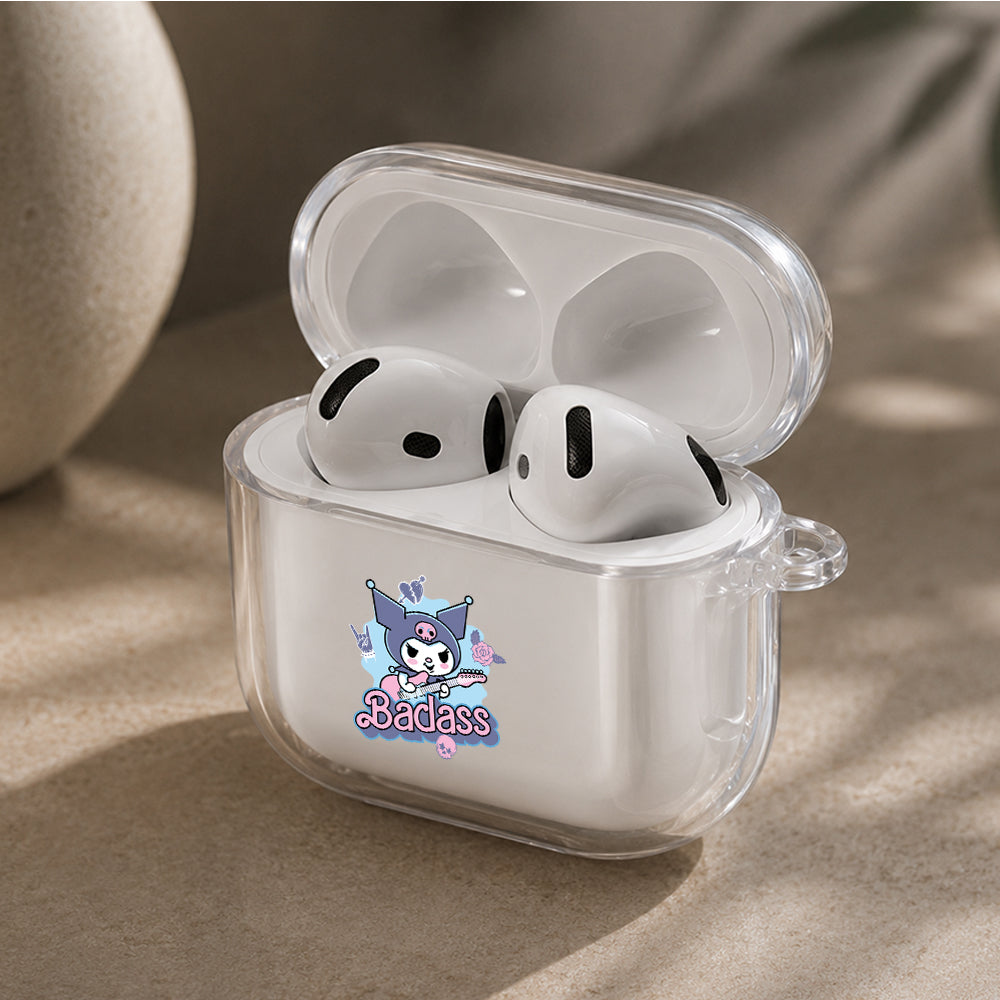 Kuromi The Badass Rocker Protective Apple Airpods 4 Clear Case - Durable Clear Protection