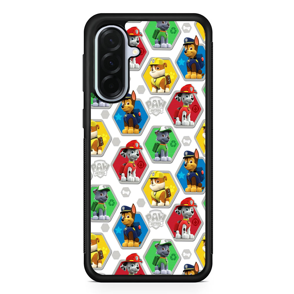 Paw Patrol Patern White Samsung Galaxy A36 Case | Durable Samsung Galaxy A36 Protective Case
