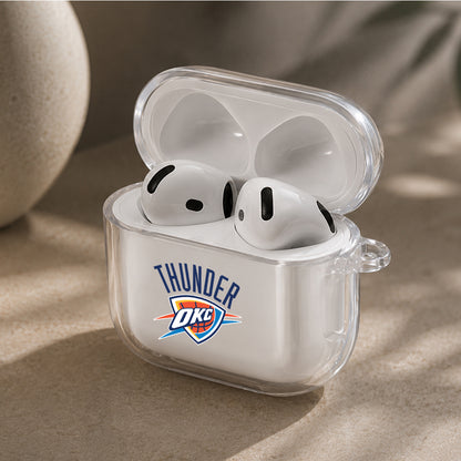 NBA Oklahoma City Thunder Logo Protective Apple Airpods 4 Clear Case - Durable Clear Protection