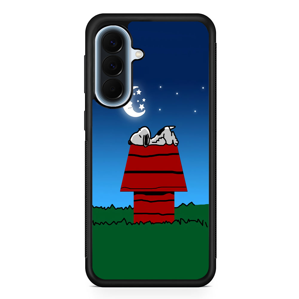 Snoopy Sleeps at Night Samsung Galaxy A57 Case | Slim Samsung Galaxy A57 Protective Case