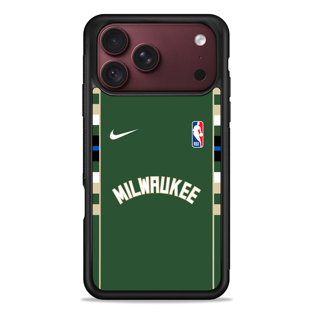 NBA Milwaukee Bucks Green Nike iPhone 18 Pro Max Case – Slim Silicone Protective Cover