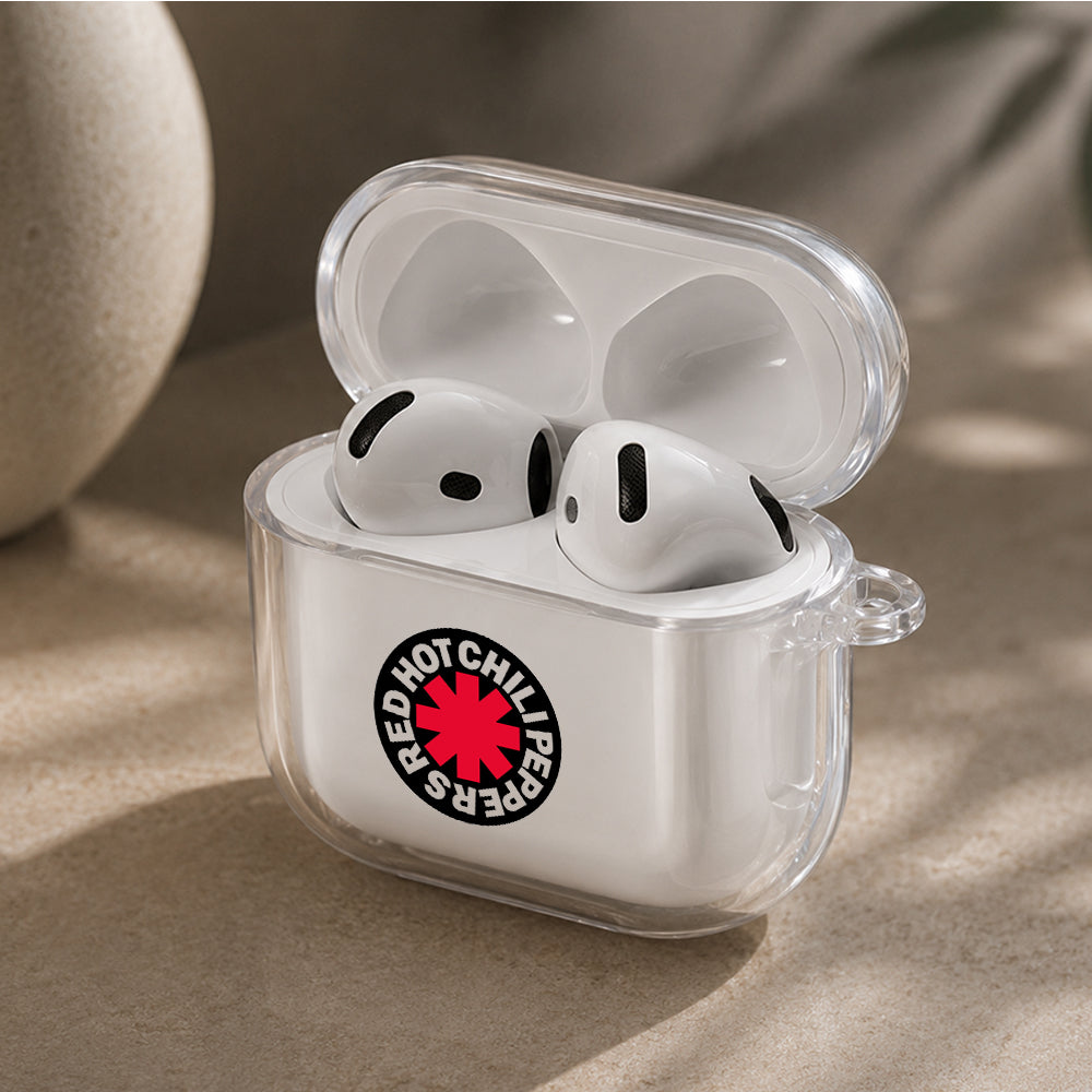 Hot Chili Peppers Logo Protective Apple Airpods 4 Clear Case - Durable Clear Protection