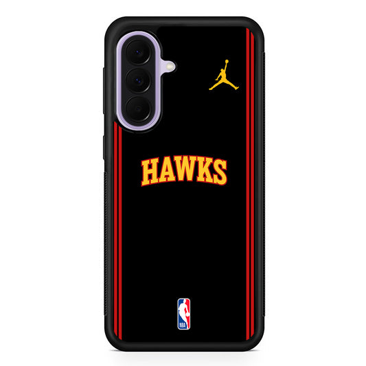 NBA Atlanta Hawks Black Jordan Samsung Galaxy A37 Case | Samsung Galaxy A37 Rubber Protective Case