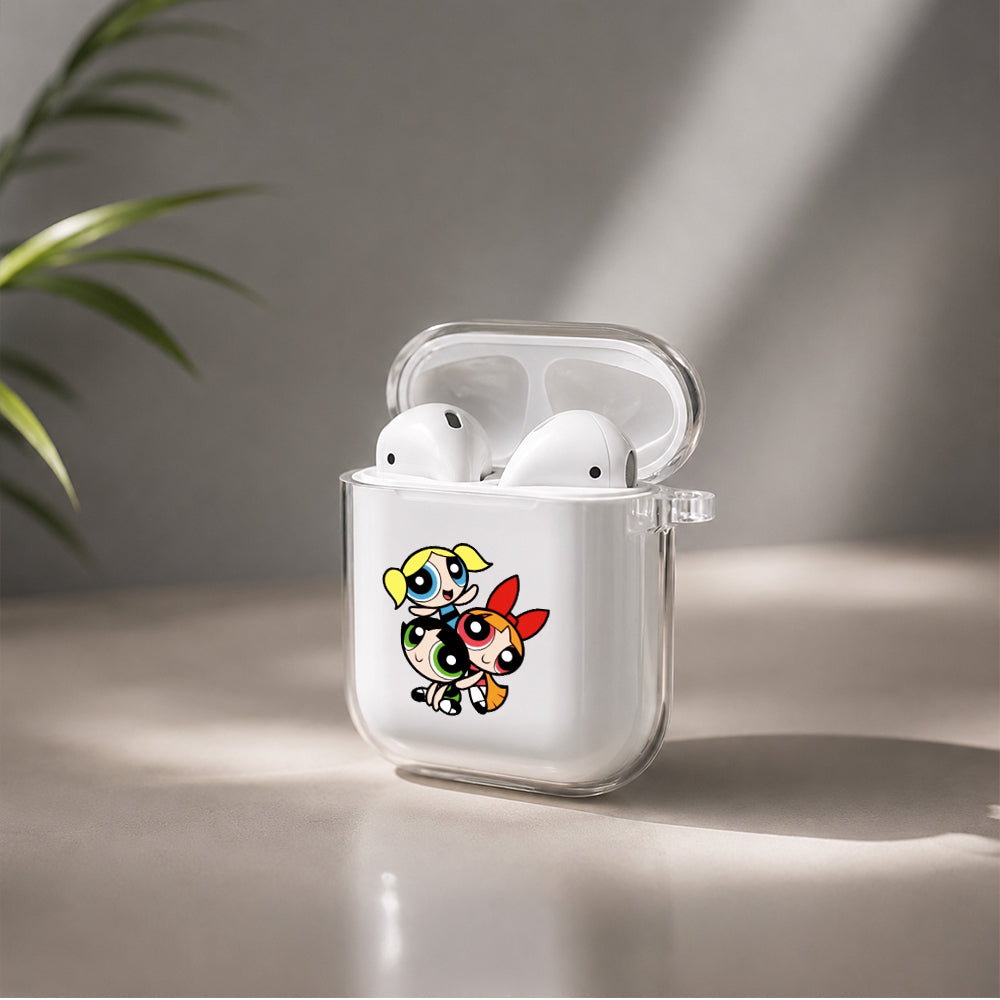 Cute Powerpuff Girls Protective Clear Case Cover For Apple Airpods | Soft Silicone AirPods 1 / 2 Case | Protective Cover