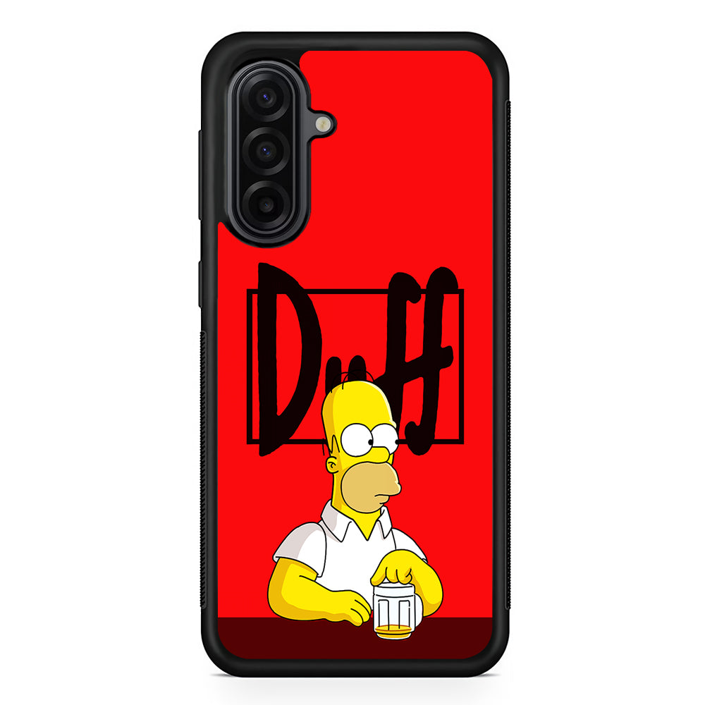 Simpson Homer Duff Red Samsung Galaxy A17 Case | Durable Rubber Samsung Galaxy A17 Phone Case