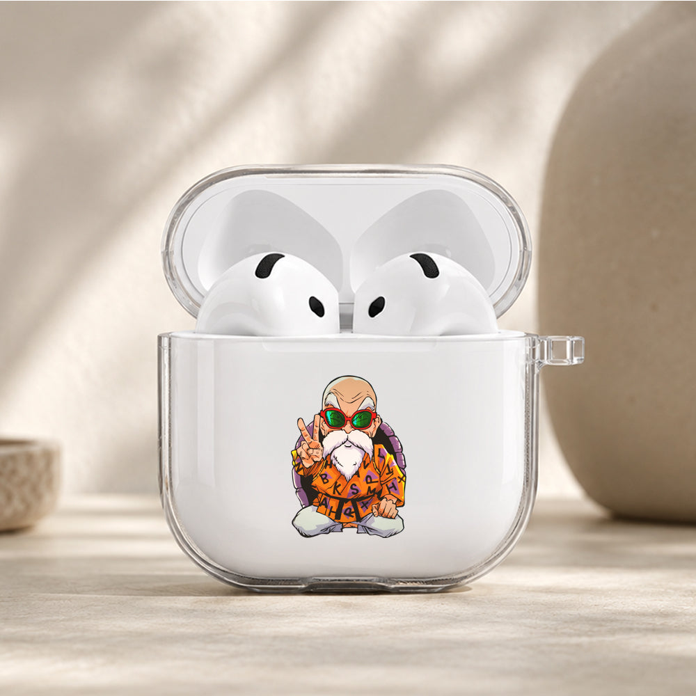 Master Roshi Peace Sign Protective Apple Airpods 4 Clear Case - Durable Clear Protection