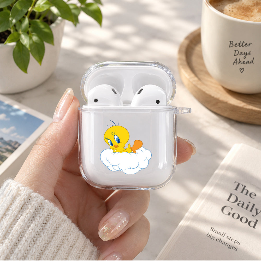Tweety Cartoon Protective Clear Case Cover For Apple Airpods | Soft Silicone AirPods 1 / 2 Case | Protective Cover