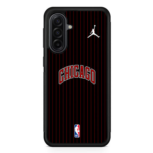 NBA Chicago Bulls Black Jordan Samsung Galaxy A17 Case | Durable Rubber Samsung Galaxy A17 Phone Case