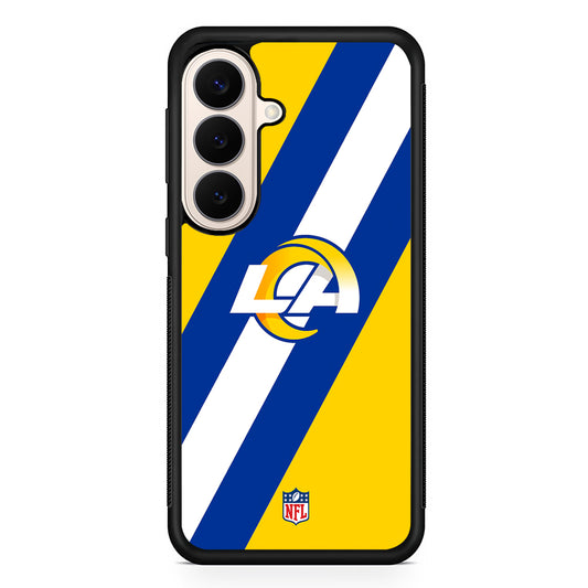 NFL Los Angeles Rams Stripe Samsung Galaxy S26 Case | Durable Protective Rubber Cover