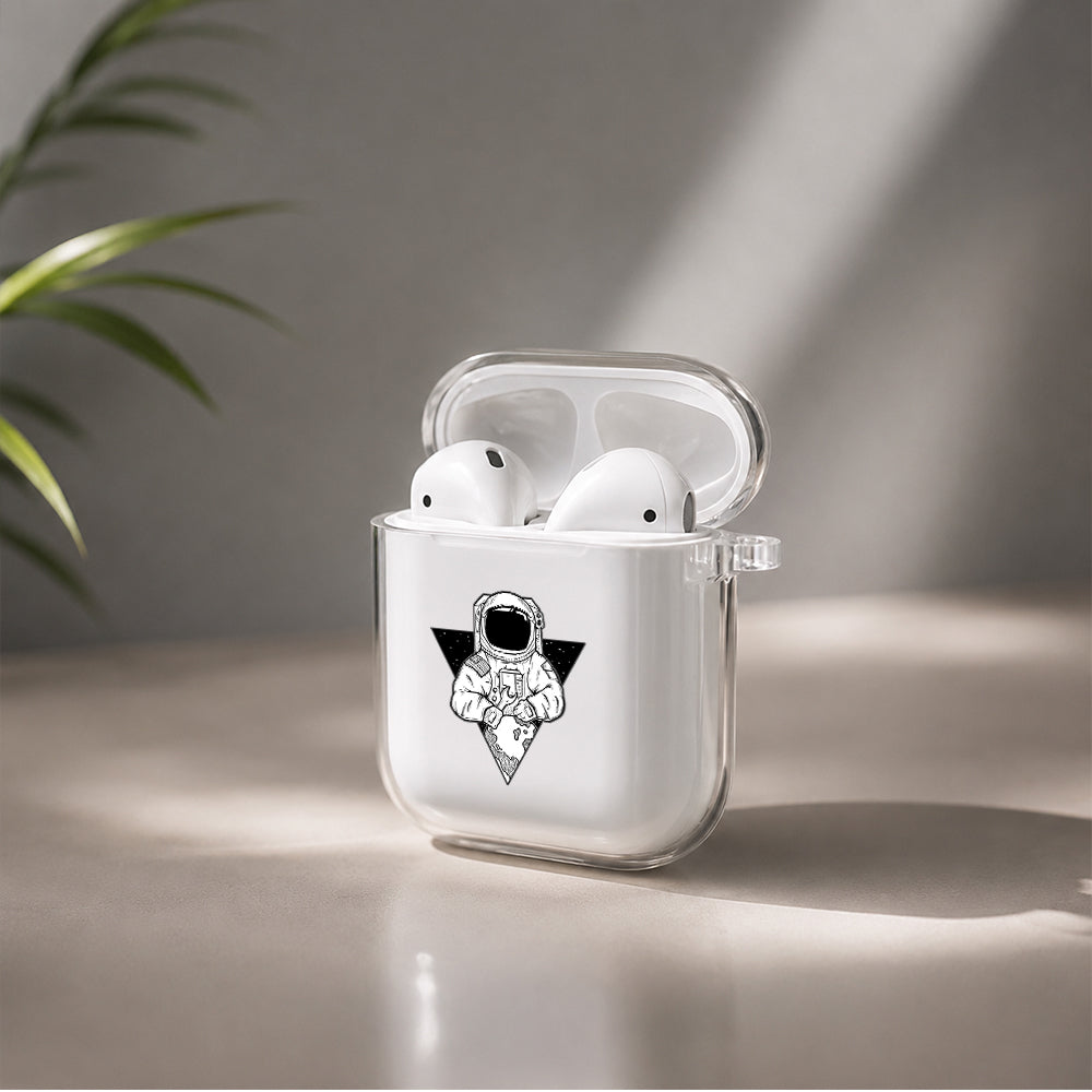 Astronaut Service The Planet Protective Clear Case Cover For Apple Airpods | Soft Silicone AirPods 1 / 2 Case | Protective Cover