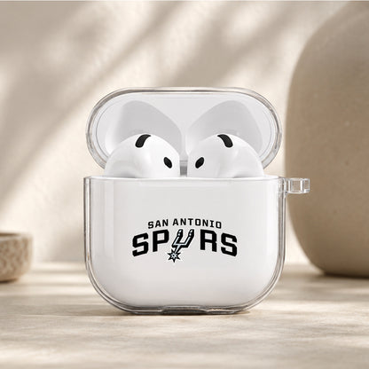 NBA San Antonio Spurs Logo Protective Apple Airpods 4 Clear Case - Durable Clear Protection