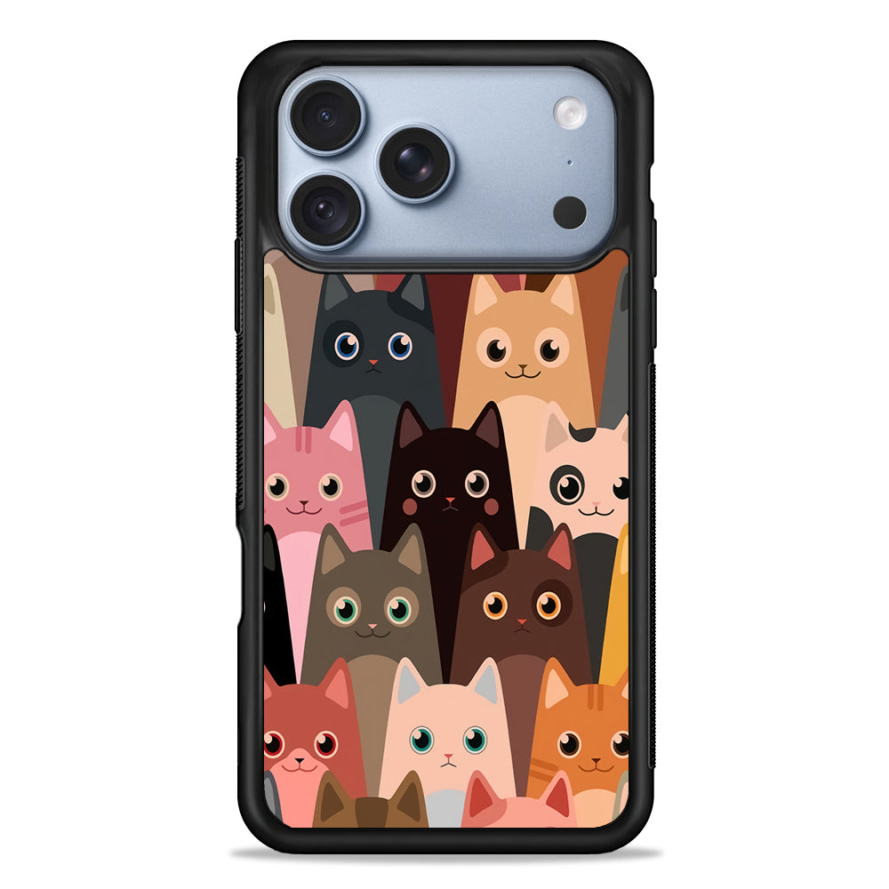 Cute Cat Doodle iPhone 18 Pro Case - iPhone 18 Pro Silicone Case