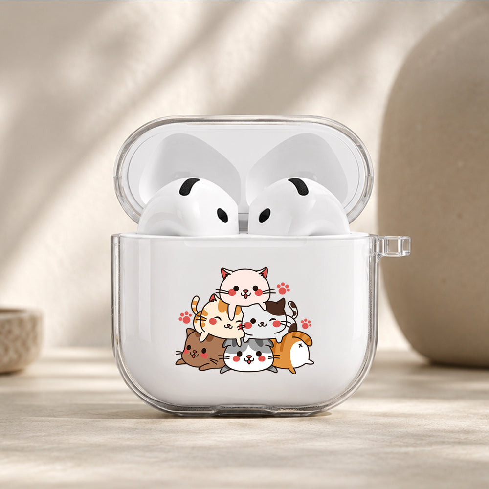 Cute Cat Meow Protective Apple Airpods 4 Clear Case - Durable Clear Protection