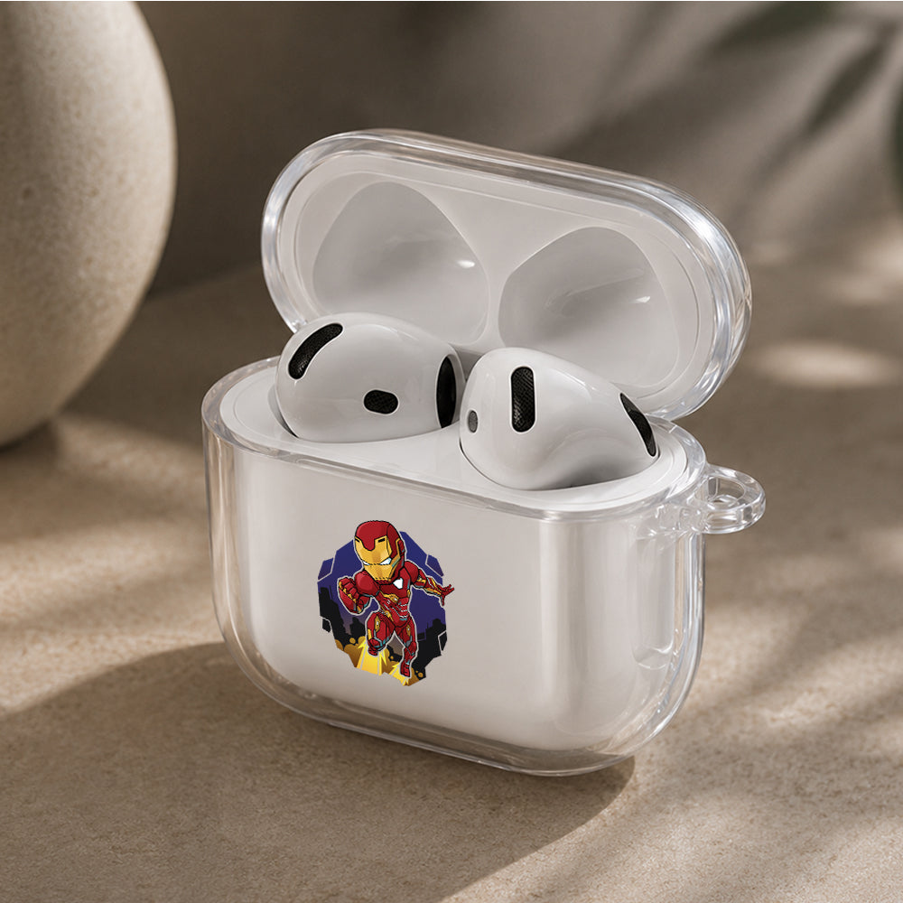 Iron Man Chibi Version Protective Apple Airpods 4 Clear Case - Durable Clear Protection