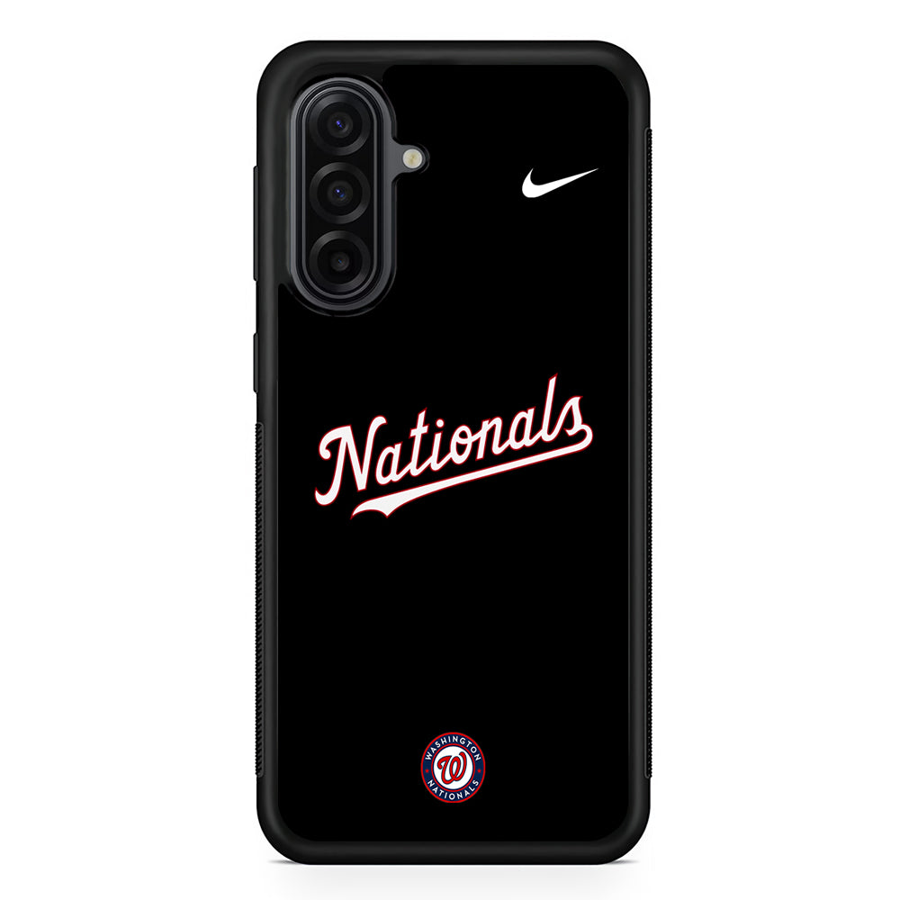 MLB Washington Nationals Black Nike Samsung Galaxy A17 Case | Durable Rubber Samsung Galaxy A17 Phone Case