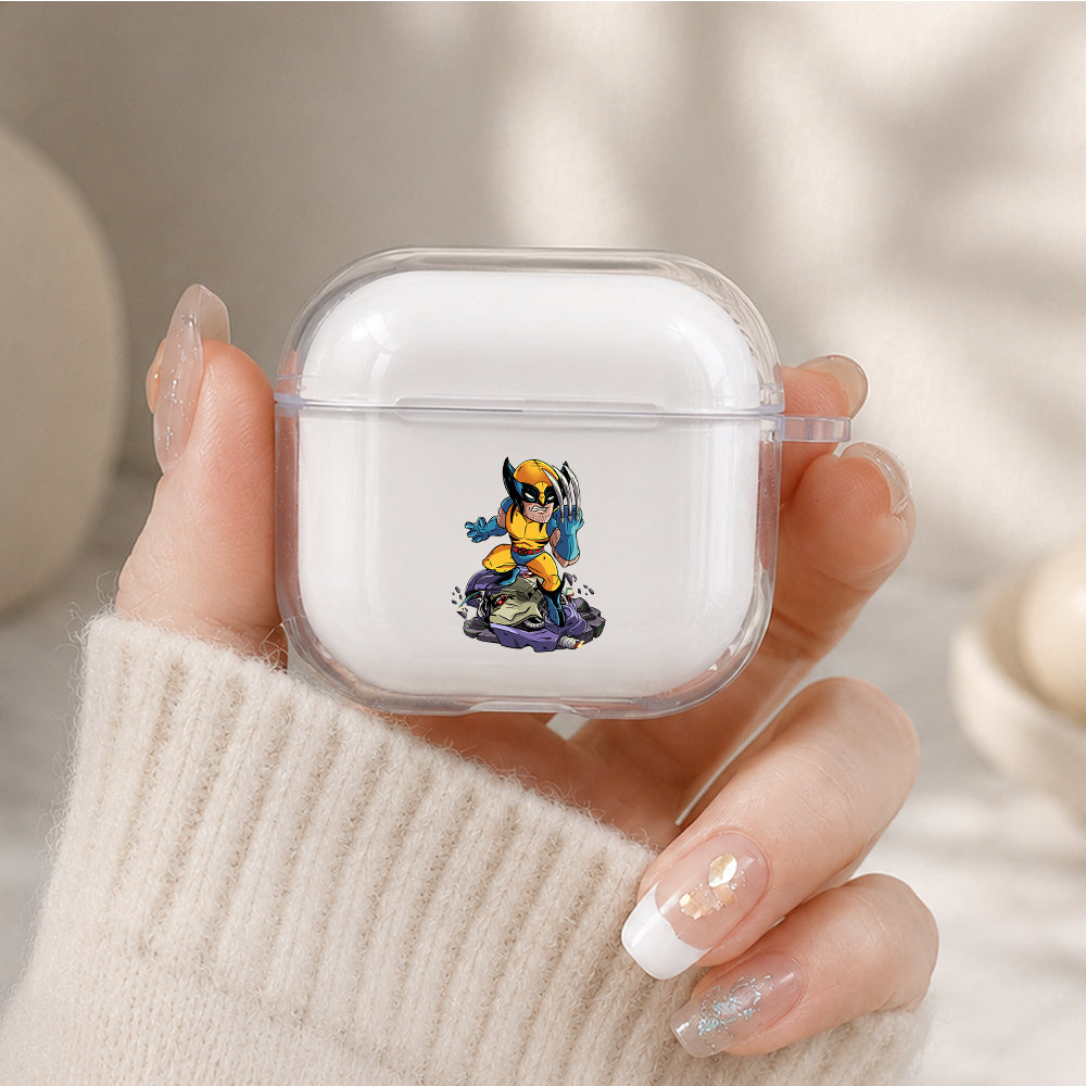Wolverine Chibi Version Protective Apple Airpods 4 Clear Case - Durable Clear Protection