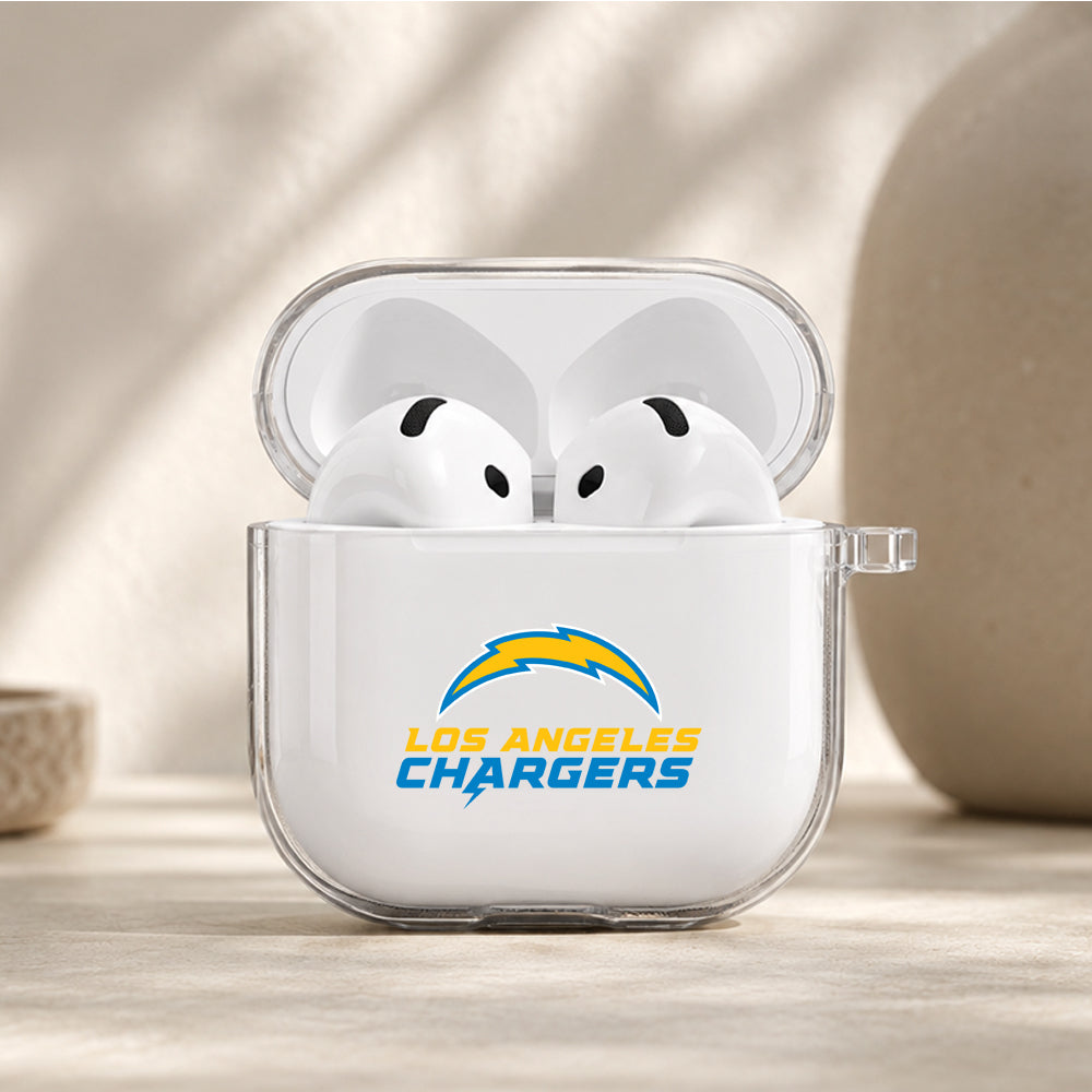 NFL Los Angeles Chargers Logo Protective Apple Airpods 4 Clear Case - Durable Clear Protection
