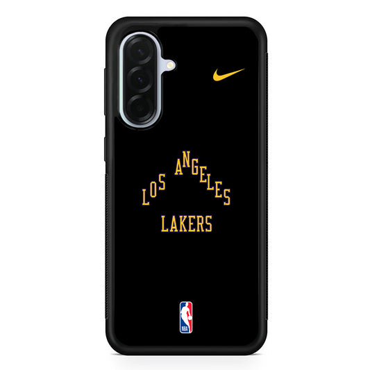 NBA Los Angeles Lakers Black Nike Samsung Galaxy A36 Case | Durable Samsung Galaxy A36 Protective Case
