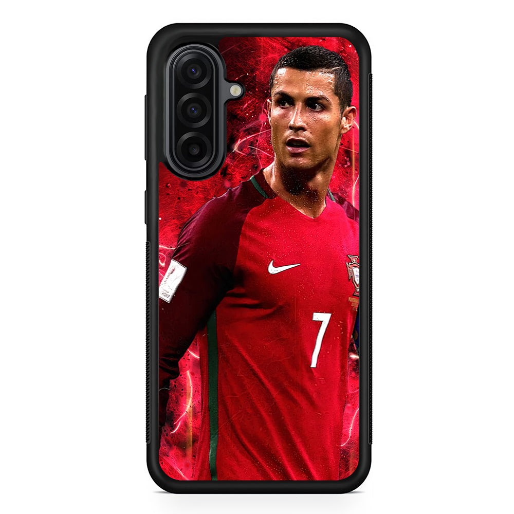 Cristiano Ronaldo Red Aesthetic Samsung Galaxy A17 Case | Durable Rubber Samsung Galaxy A17 Phone Case