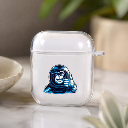 Astronaut Monkey Protective Clear Case Cover For Apple Airpods | Soft Silicone AirPods 1 / 2 Case | Protective Cover