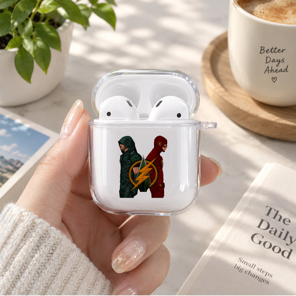 Arrow and The Flash Protective Clear Case Cover For Apple Airpods | Soft Silicone AirPods 1 / 2 Case | Protective Cover