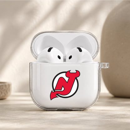NHL New Jersey Devils Logo Protective Apple Airpods 4 Clear Case - Durable Clear Protection