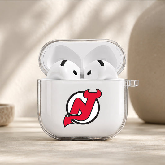 NHL New Jersey Devils Logo Protective Apple Airpods 4 Clear Case - Durable Clear Protection