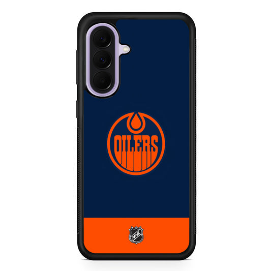 NHL Edmonton Oilers Navy Samsung Galaxy A37 Case | Samsung Galaxy A37 Rubber Protective Case