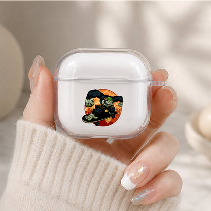 King Kong With His Skateboard Protective Apple Airpods 4 Clear Case - Durable Clear Protection