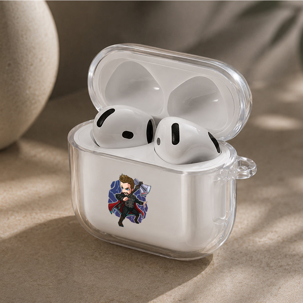 Thor Chibi Version Protective Apple Airpods 4 Clear Case - Durable Clear Protection